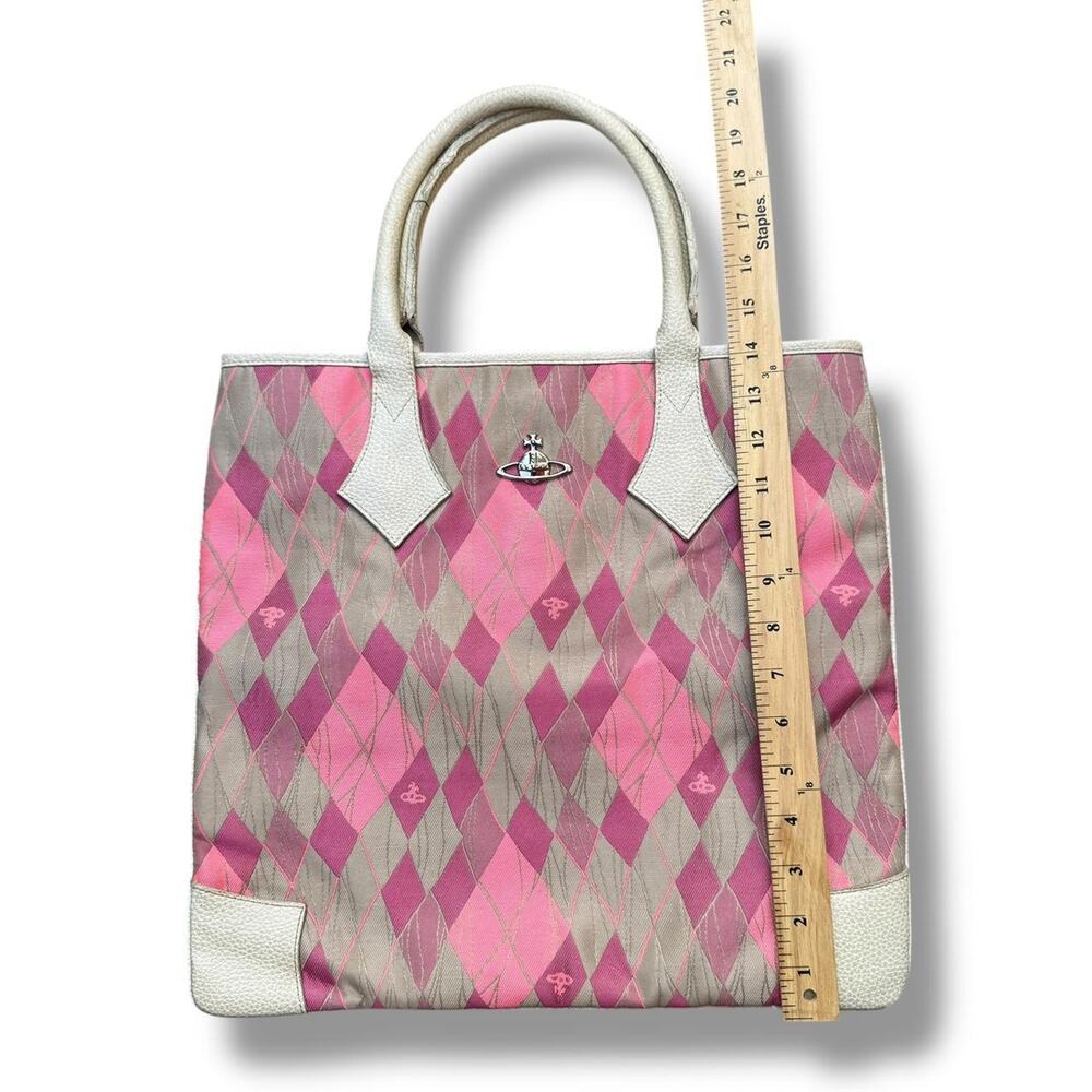 Vivienne Westwood Pink Argyle Tote Bag - Picture 3 of 7